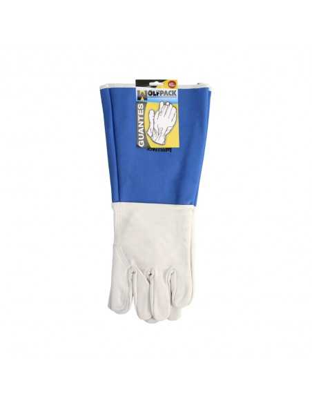 Guantes Piel Serraje Largos 40 cm. guante Resistente, Guante Comodo, Guantes De Trabajo, (Par)