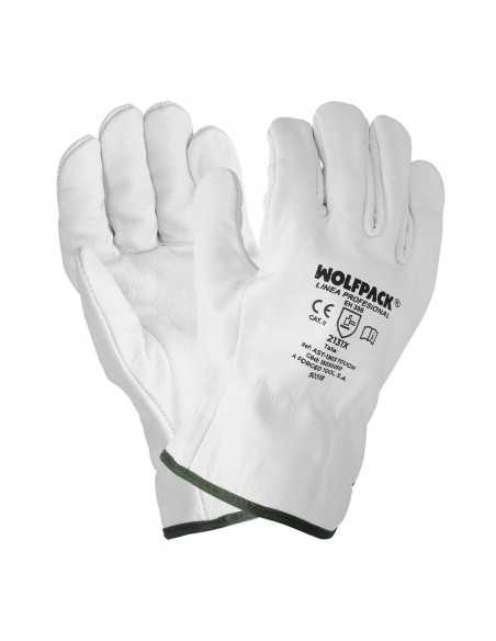 Guantes De Trabajo De Piel Flor De Vacuno, Proteccion Laboral, Riesgos Mecanicos, Guantes De Seguridad De Cuero. Talla 7" (Par)